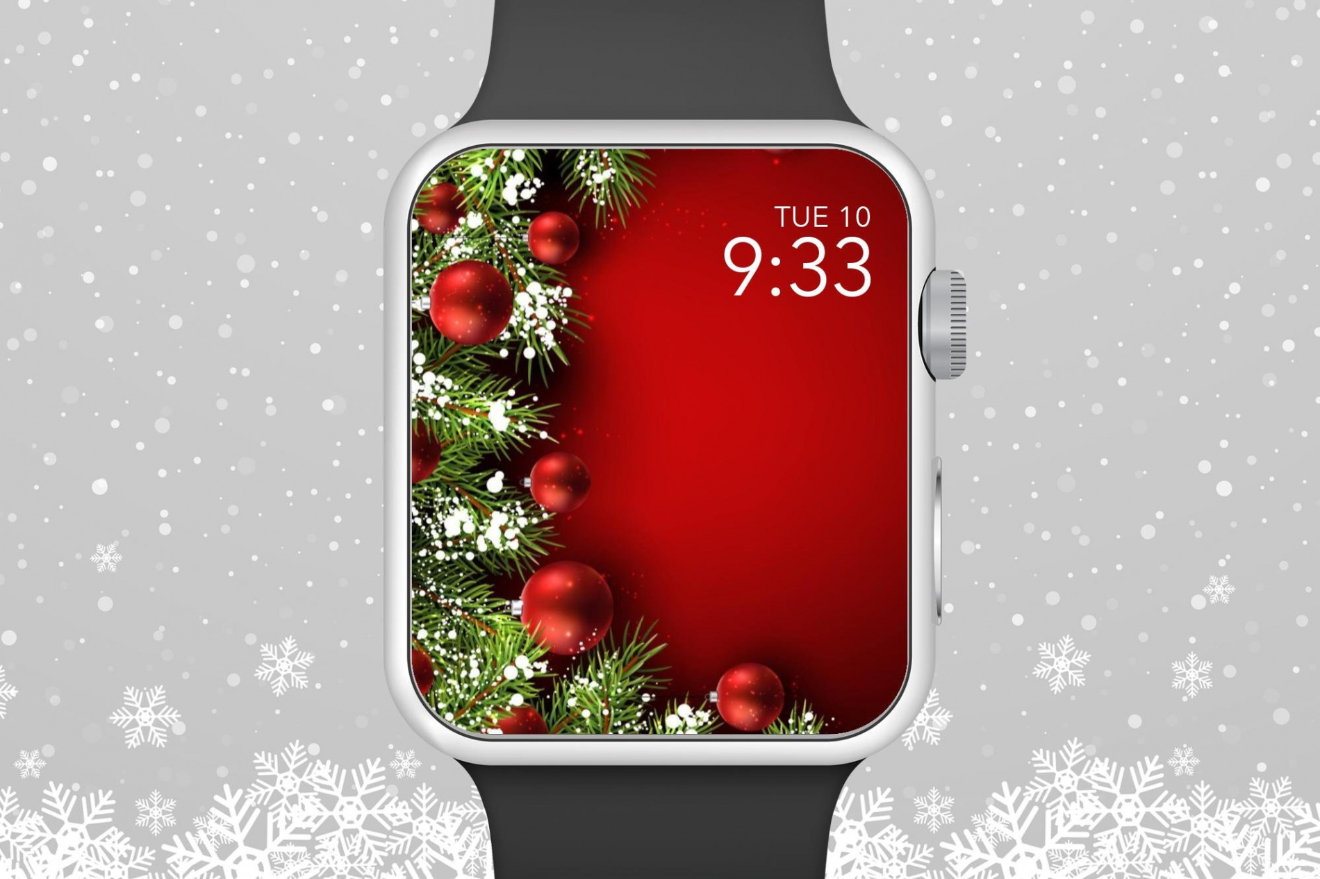 Apple Watch Wallpaper Weihnachtskranz mit Ornamenten Apple - Etsy