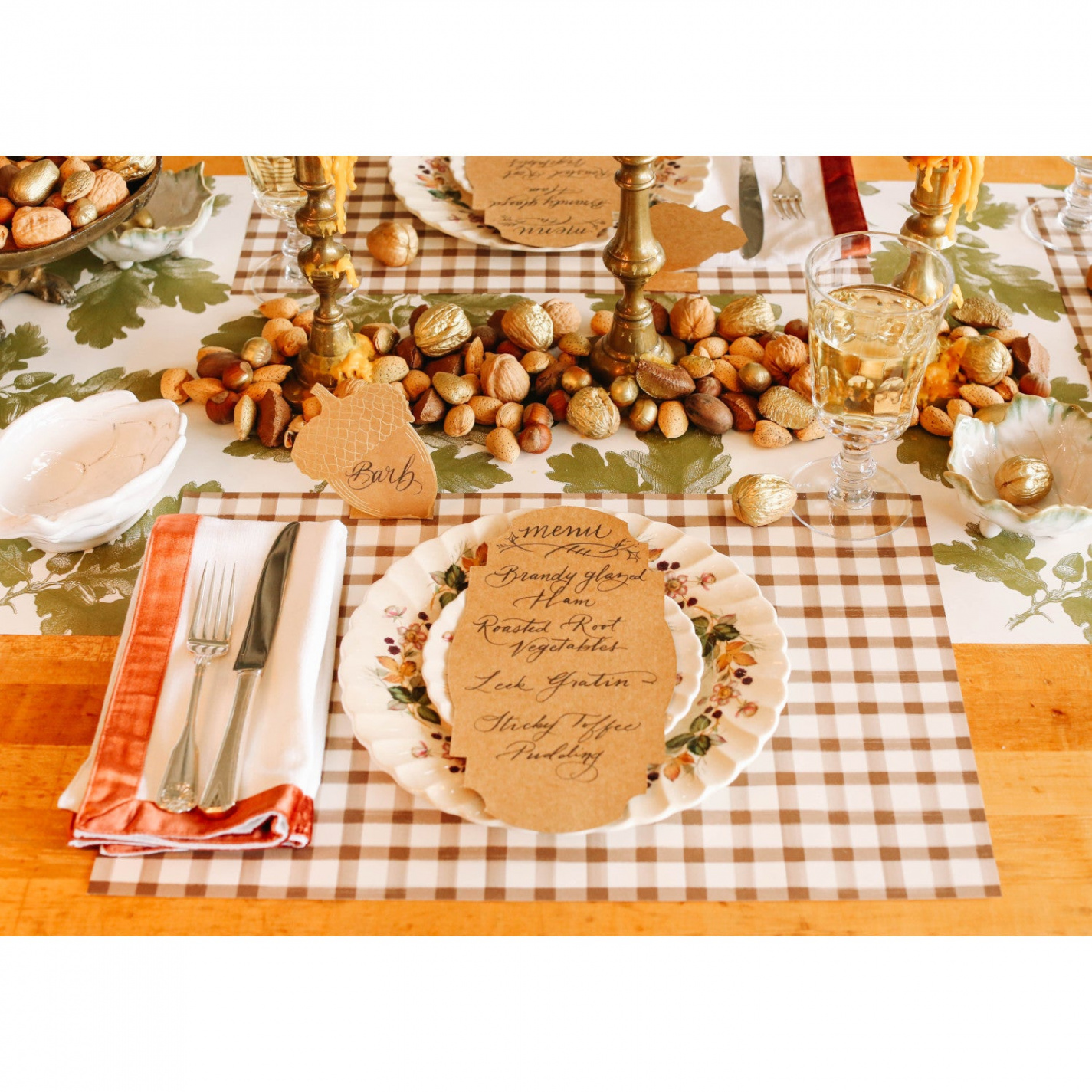 Brown Painted Check Placemat – Hester & Cook