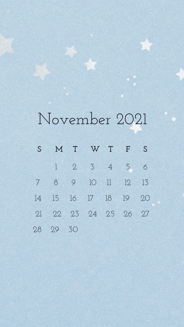 Calendar  November editable template phone wallpaper psd cute