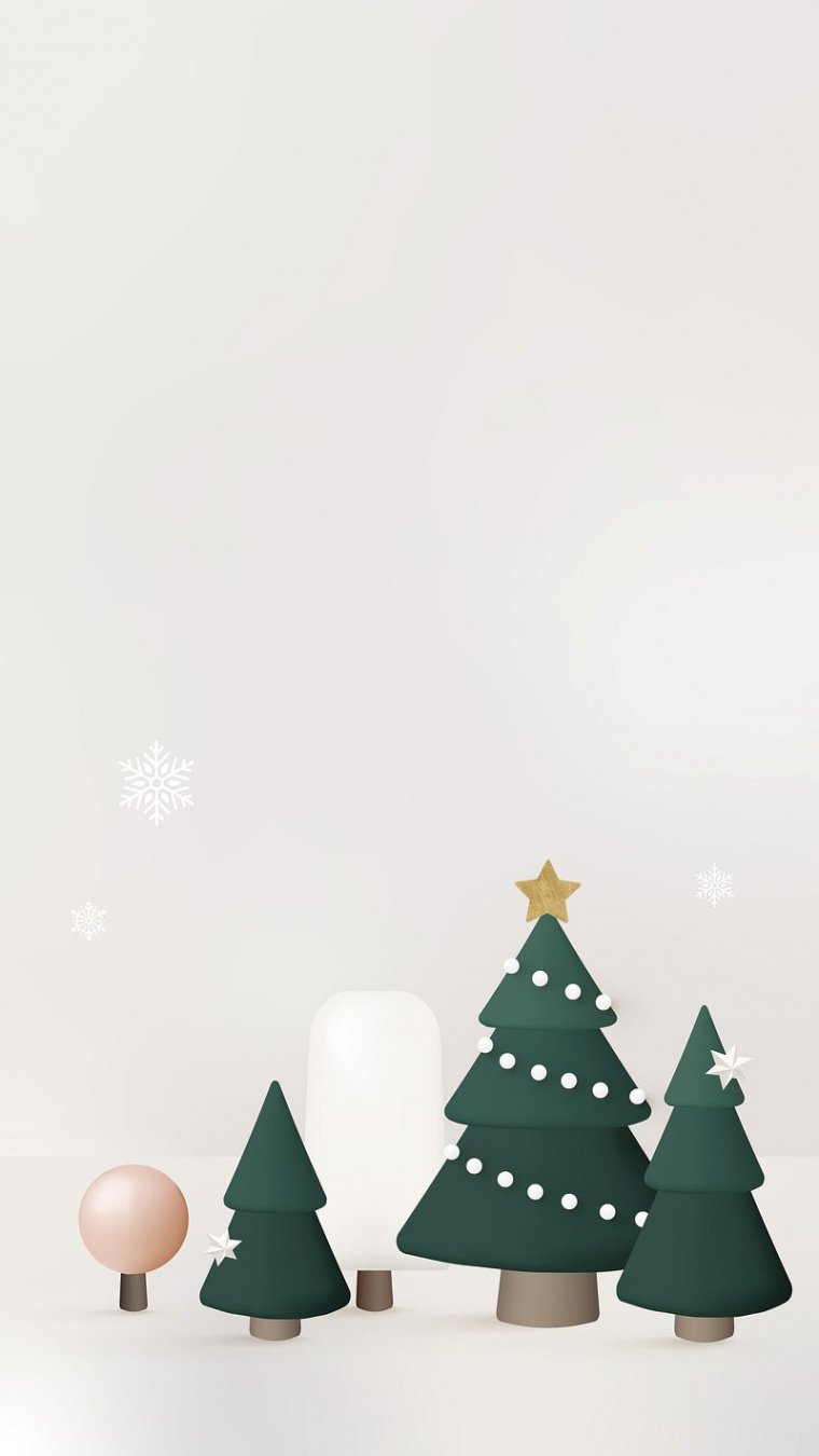 Christmas D iPhone wallpaper, aesthetic  Free Vector - rawpixel