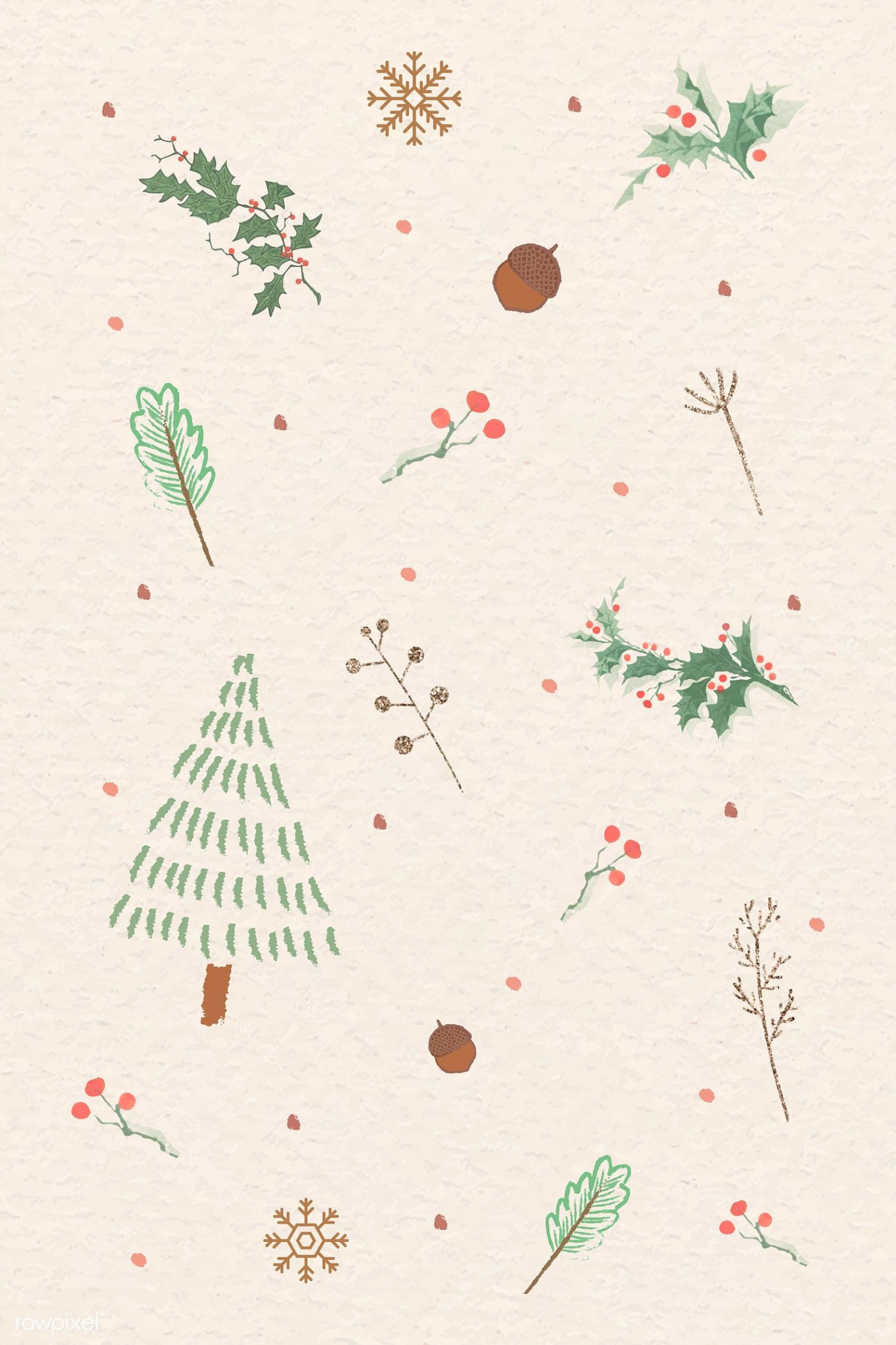 Christmas elements doodle pattern vector  premium image by