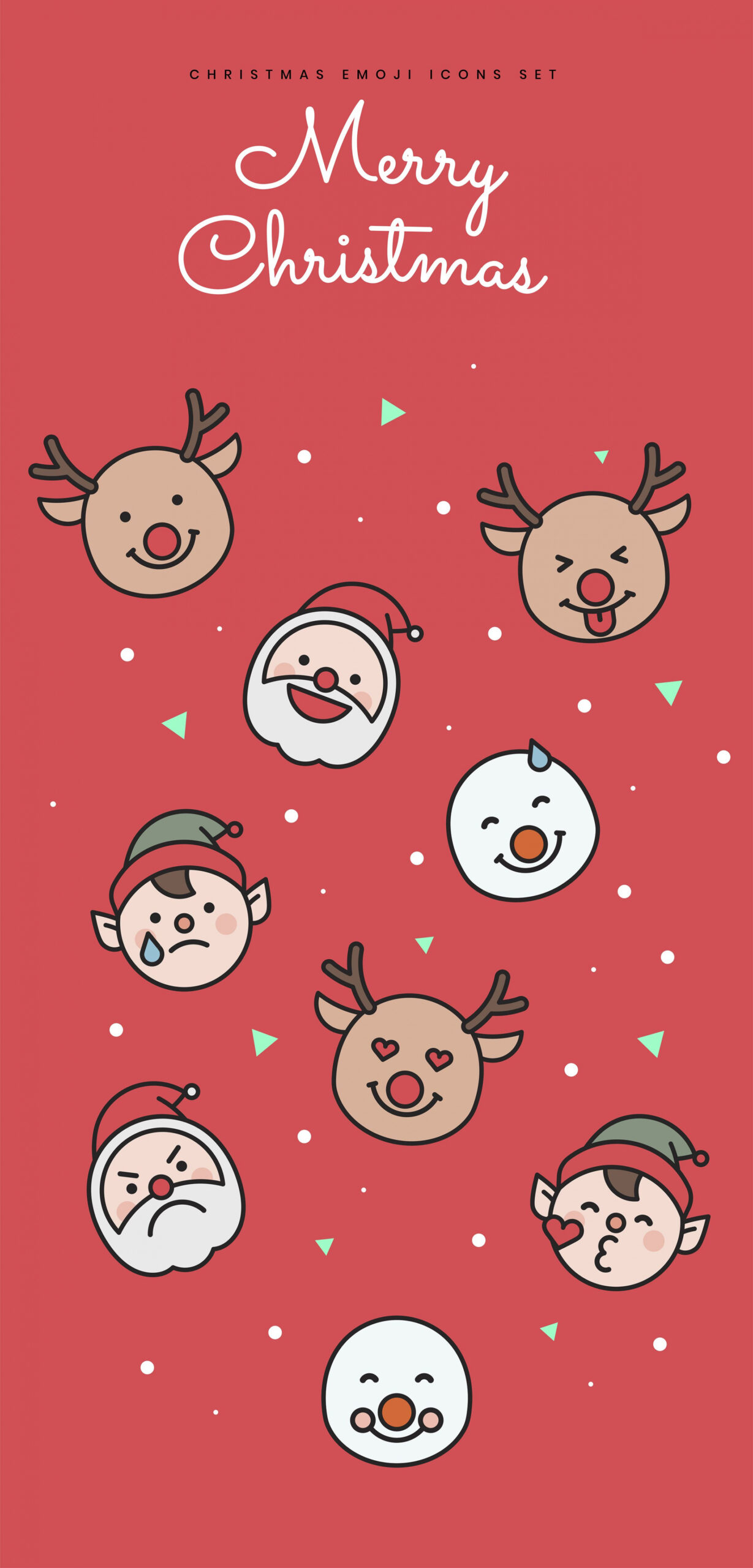 Christmas Emoji Icons Set  Icon set, Christmas wallpaper, Free