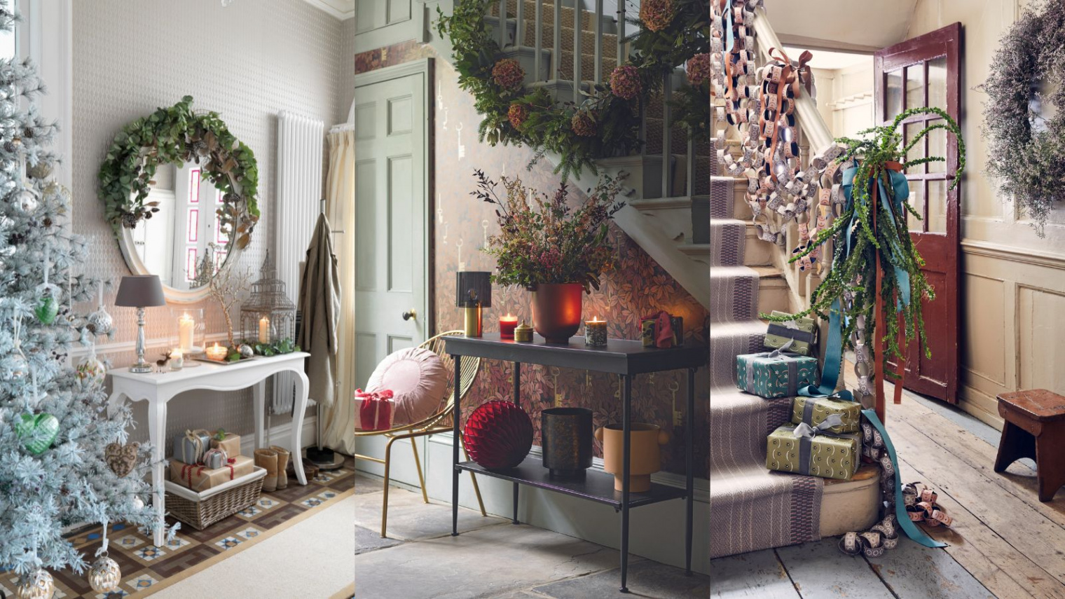 Christmas hallway decorations:  ideas for entryways and more