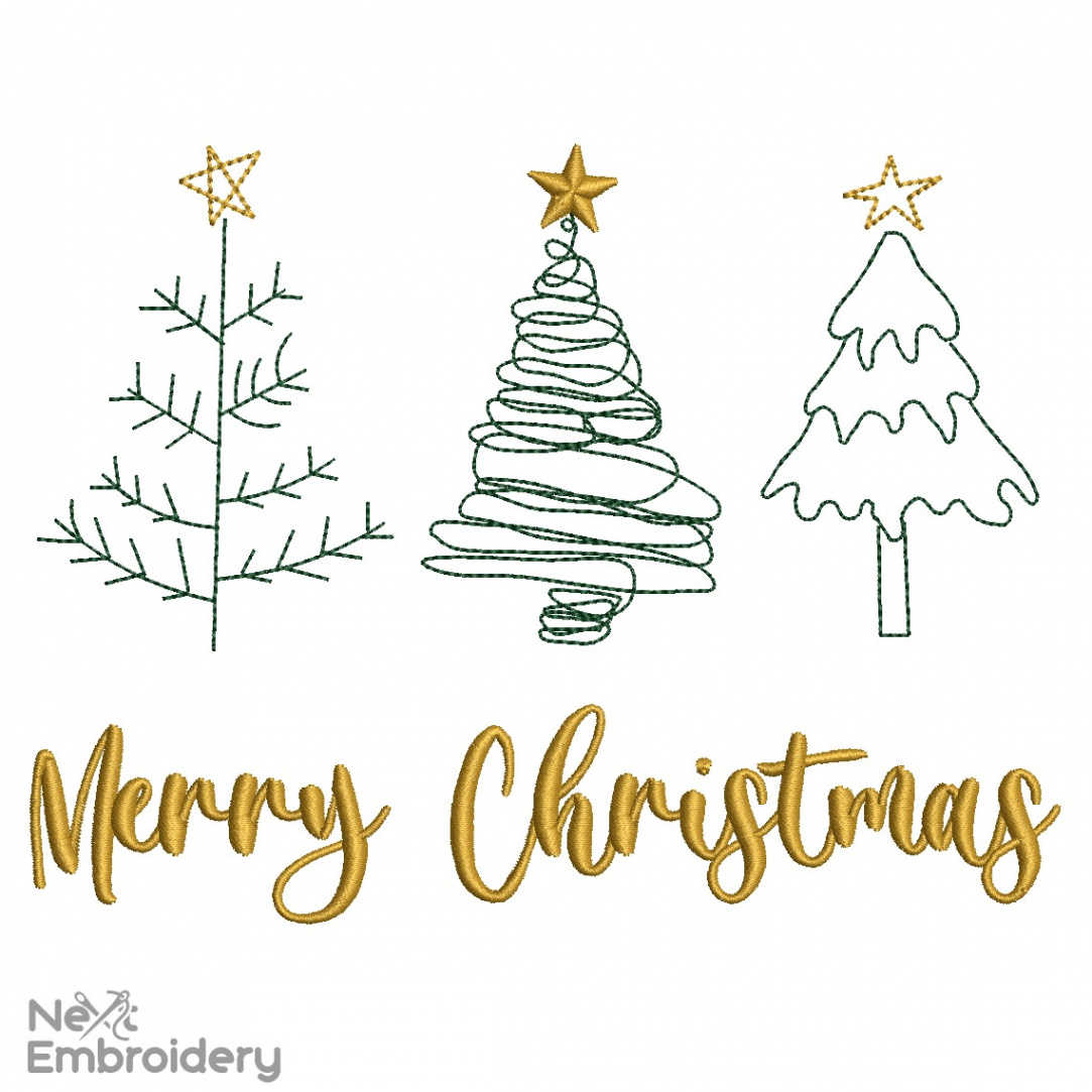 Christmas Trees Embroidery Designs - NextEmbroidery