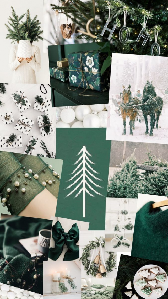 Christmas wallpaper  Christmas collage, Green xmas, Christmas