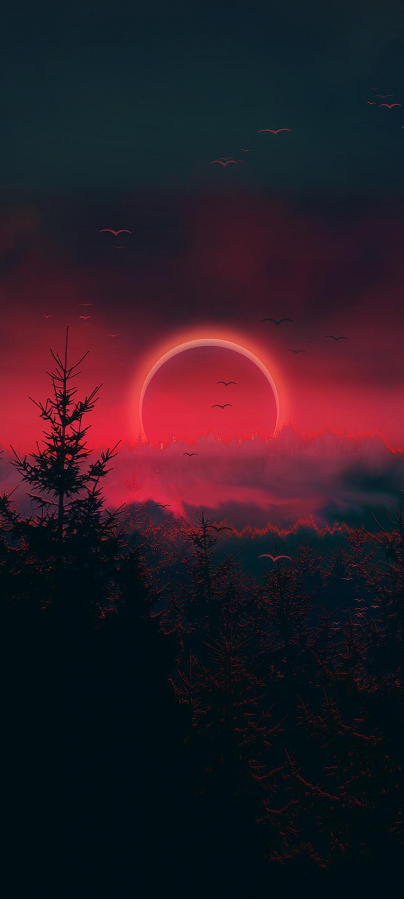 Could someone please animate this phone wallpaper (red sky and