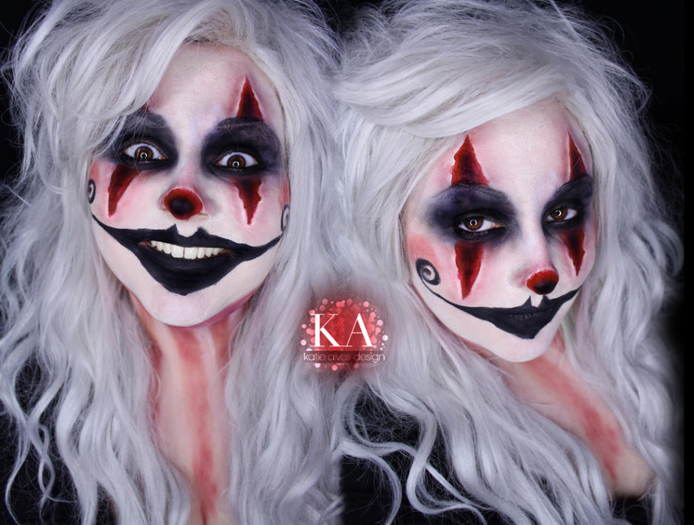 Creepy Clown Halloween Makeup w/ Tutorial by KatieAlves on DeviantArt