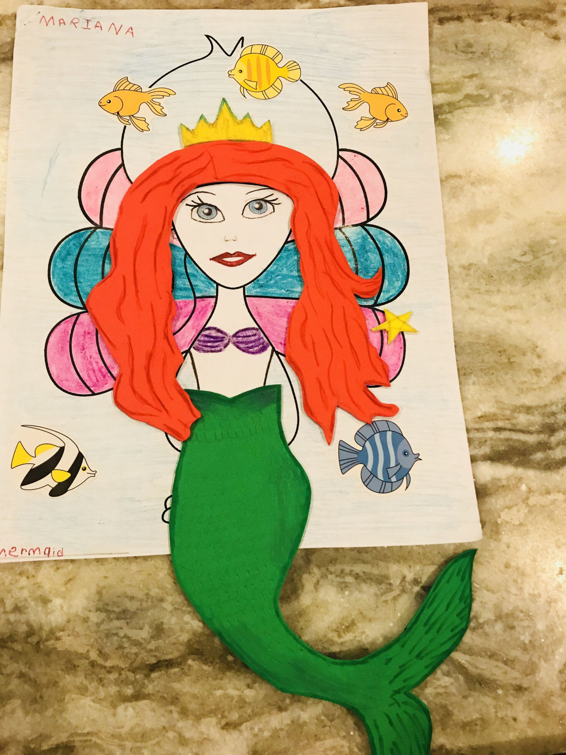 Disguise the turkey into a mermaid Turkey becomes a mermaid