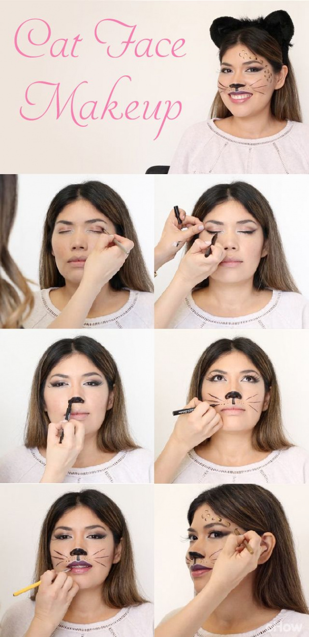 DIY cat makeup tutorial perfect for Halloween or any costume party