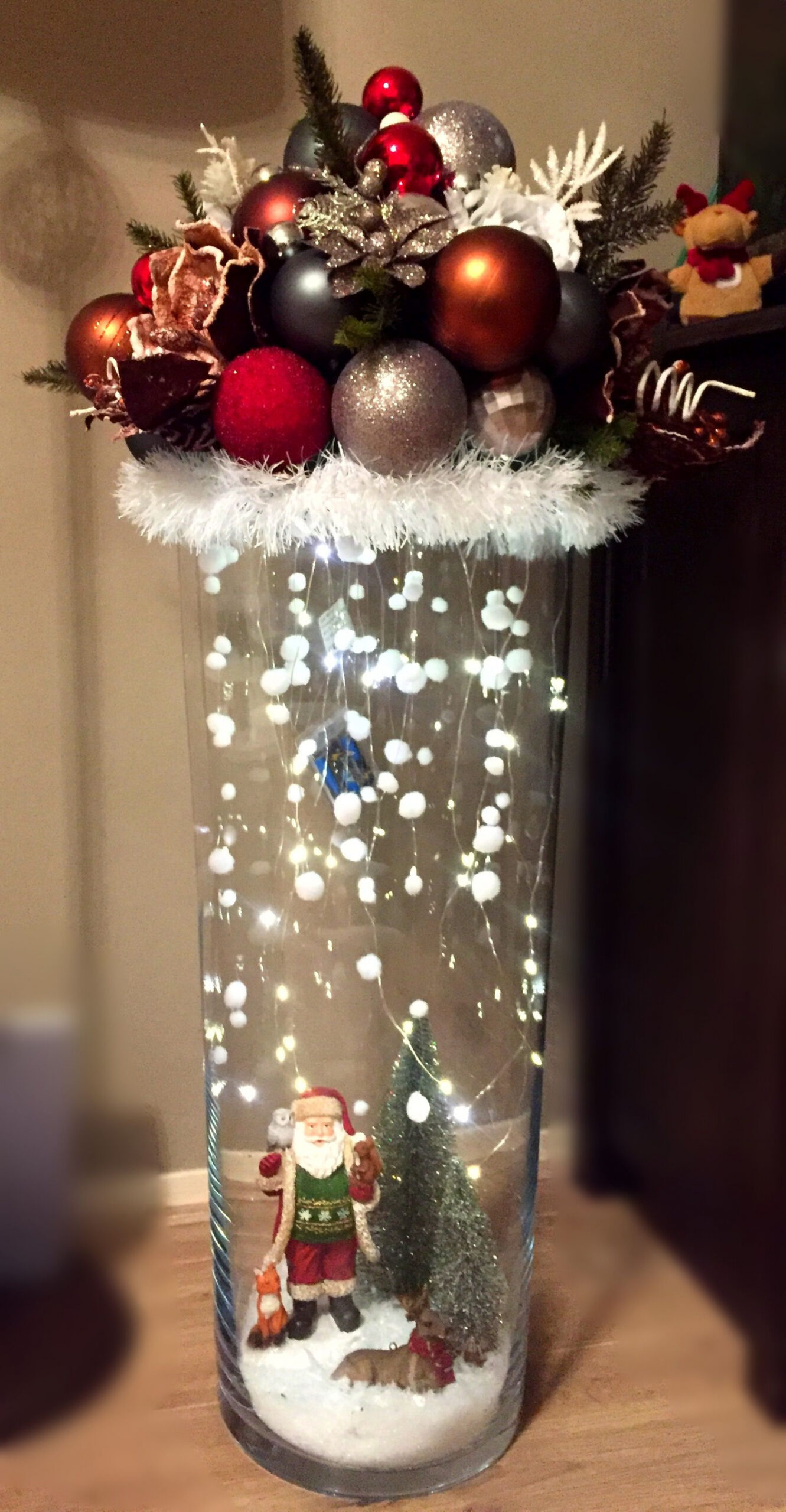 DIY Christmas vase light snow  Diy christmas vases, Christmas