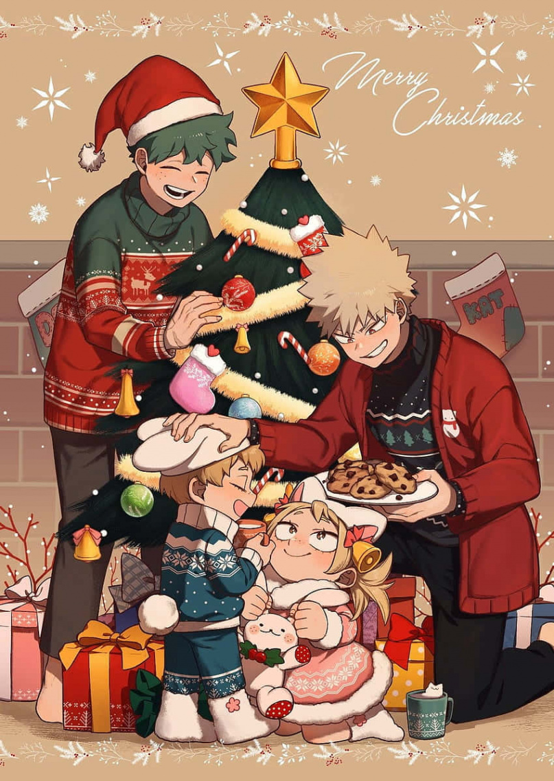 Download Christmas Anime Pfp Of Midoriya And Bakugou Wallpaper