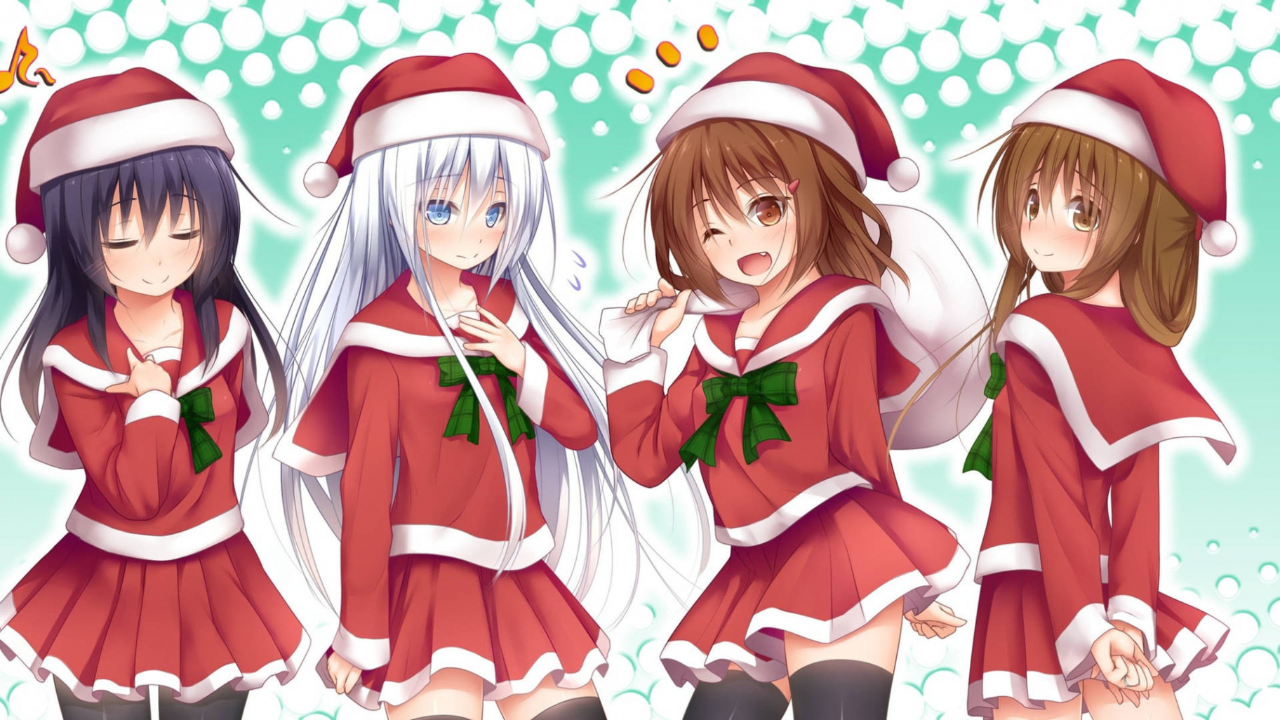 Download Girl With Christmas Uniform Anime Christmas Wallpaper