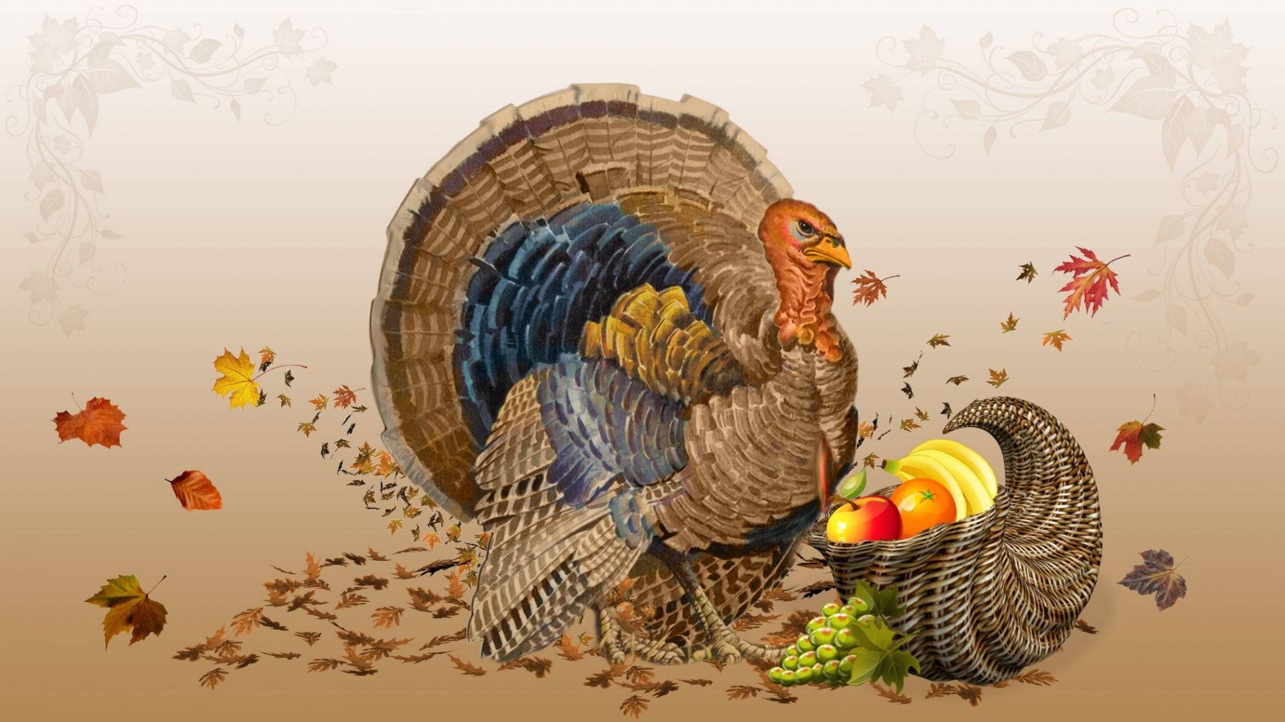 Download Painting Turkey Happy Thanksgiving Wallpaper  Wallpapers