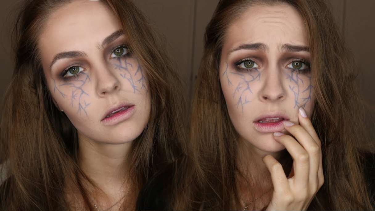 Easy Dramatic Veins Spooky Dead Girl Tutorial  Halloween Tutorial