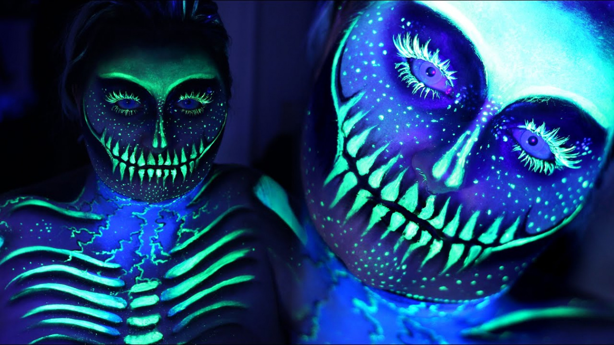 ELECTRIC UV BLACKLIGHT SKELETON  SFX Makeup Tutorial  NYX Face Awards   Entry  RawBeautyKristi