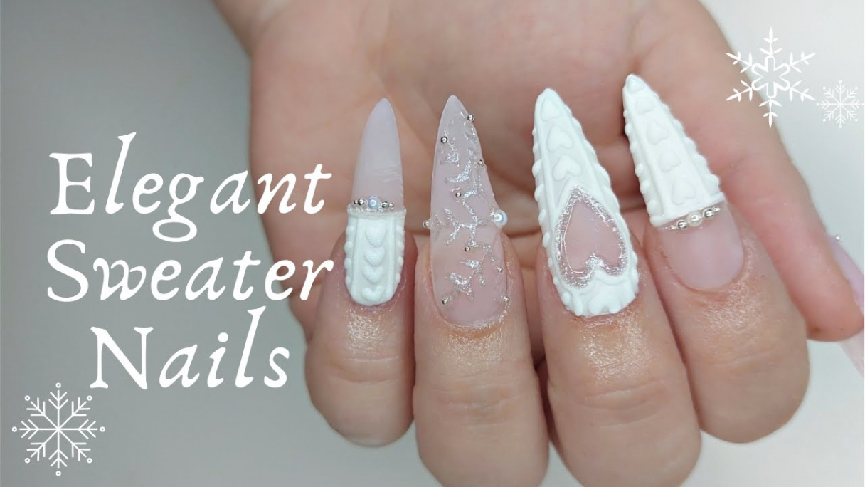 Elegant Sweater Nails  Easy D Winter Nail Art for Beginners ❄