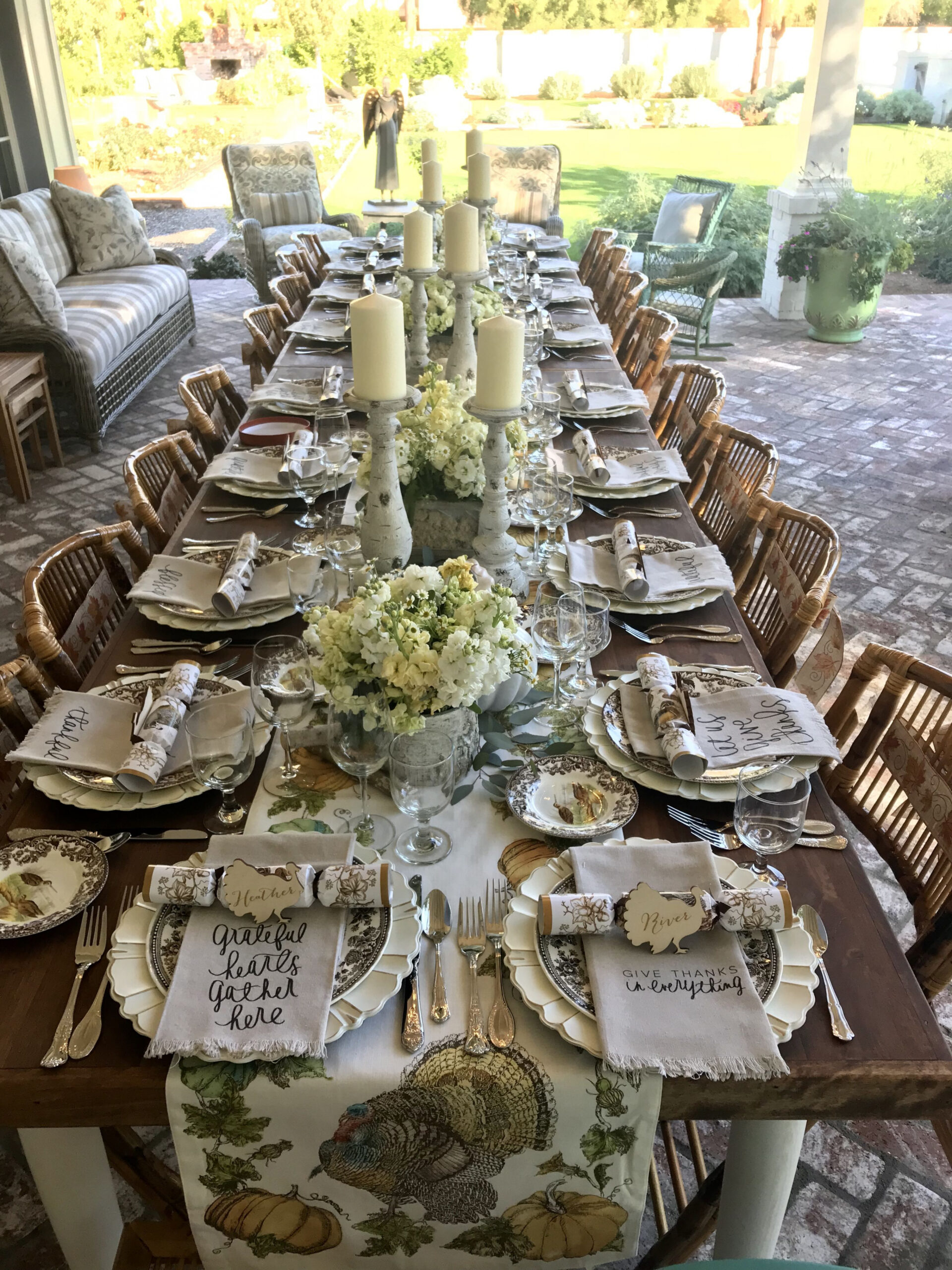 Family Style dinner table for