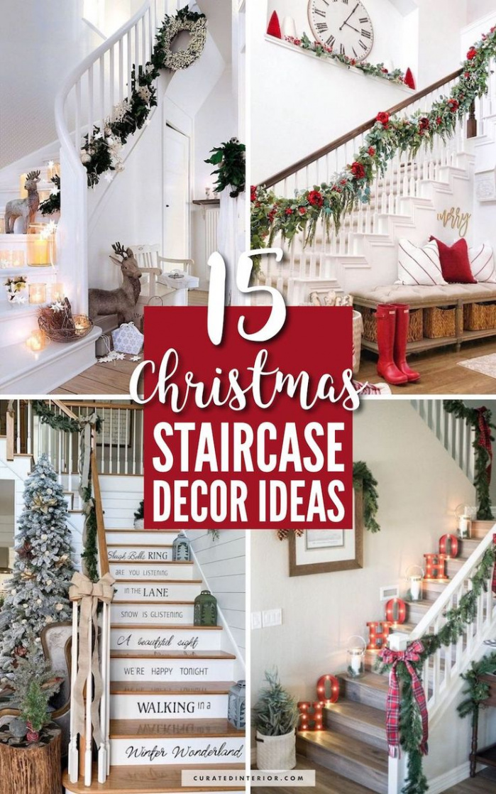 Festive Christmas Staircase Decor Ideas  Christmas staircase