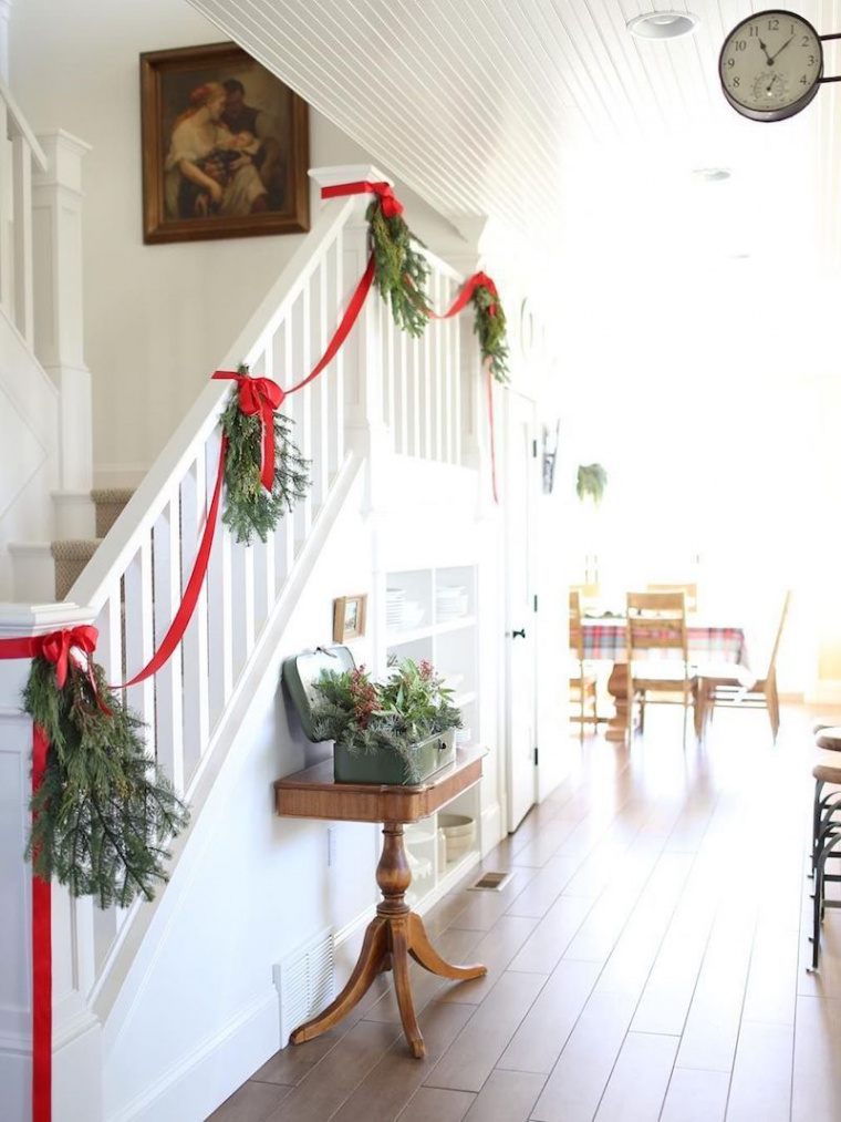 Festive Christmas Staircase Decor Ideas  Christmas stairs