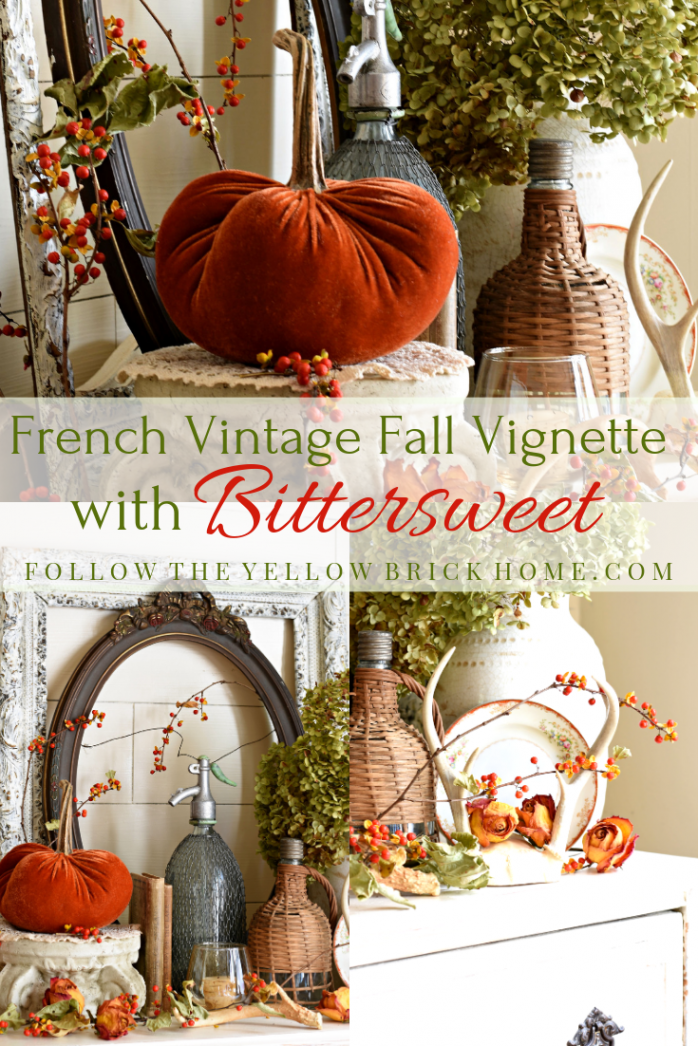 Follow The Yellow Brick Home - French Vintage Fall Vignette with