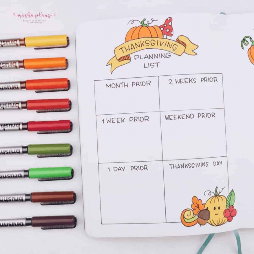 + Fun & Useful Thanksgiving Bullet Journal Ideas  Masha Plans