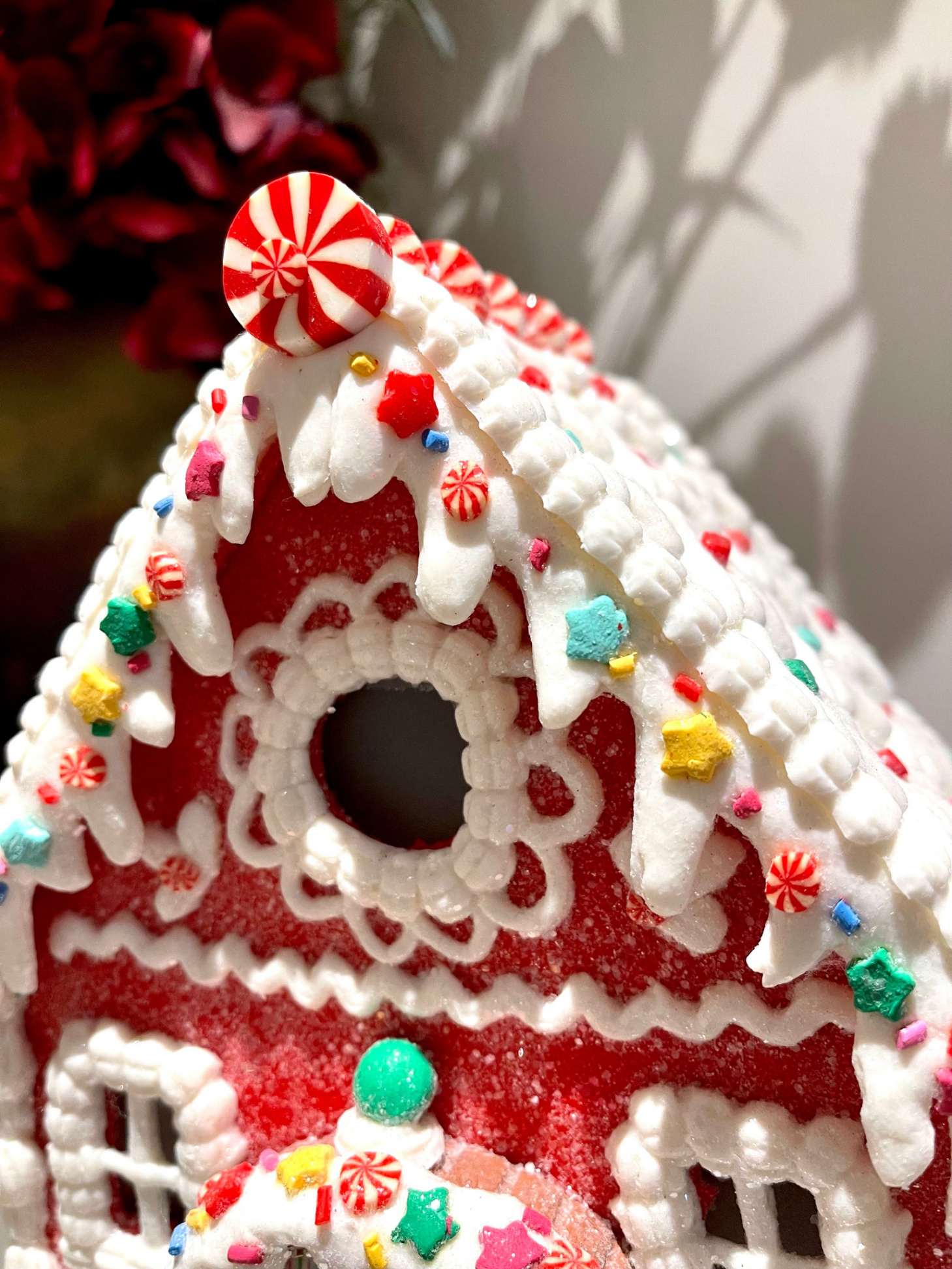 Gingerbread Candy Cane LED House