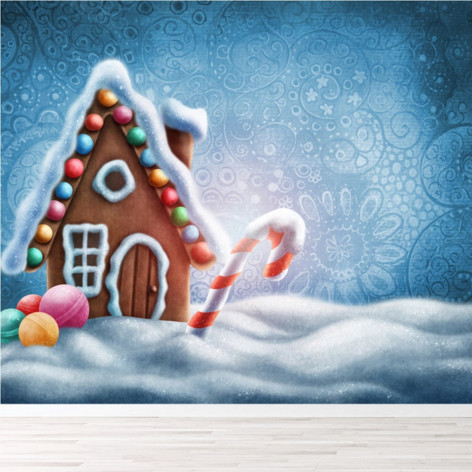 Gingerbread House Christmas Wallpaper Wall Mural