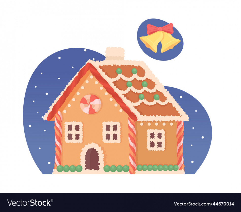 Gingerbread house d isolated Royalty Free Vector Image