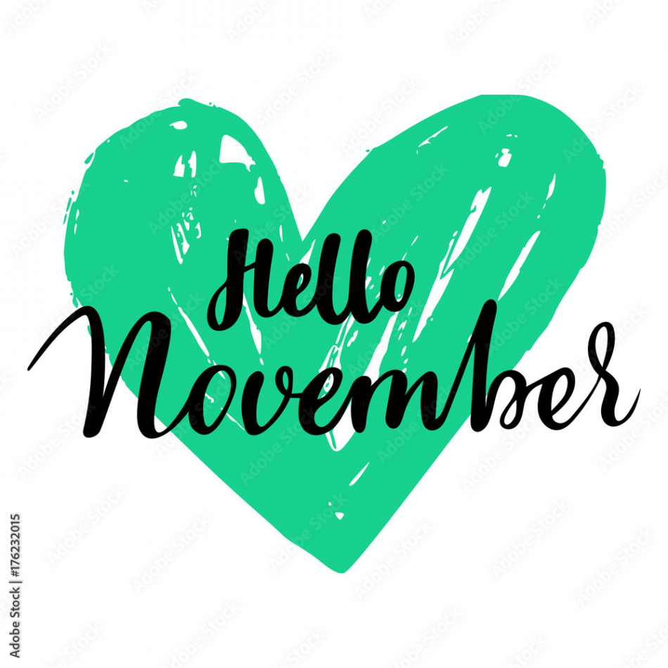 Greeting card with phrase Hello November