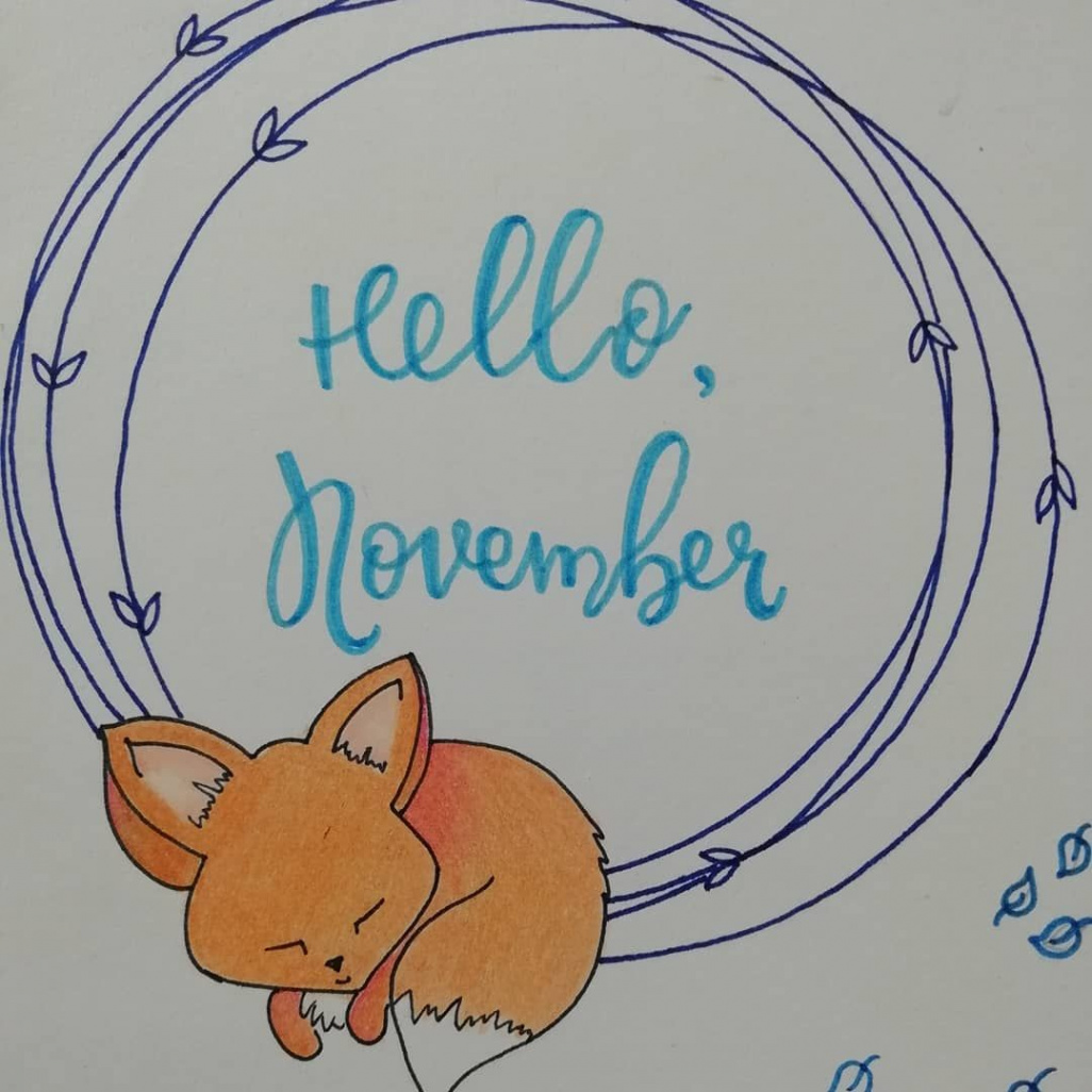 Hello, November#agenda #diyagenda #November #handmade #fox #draw