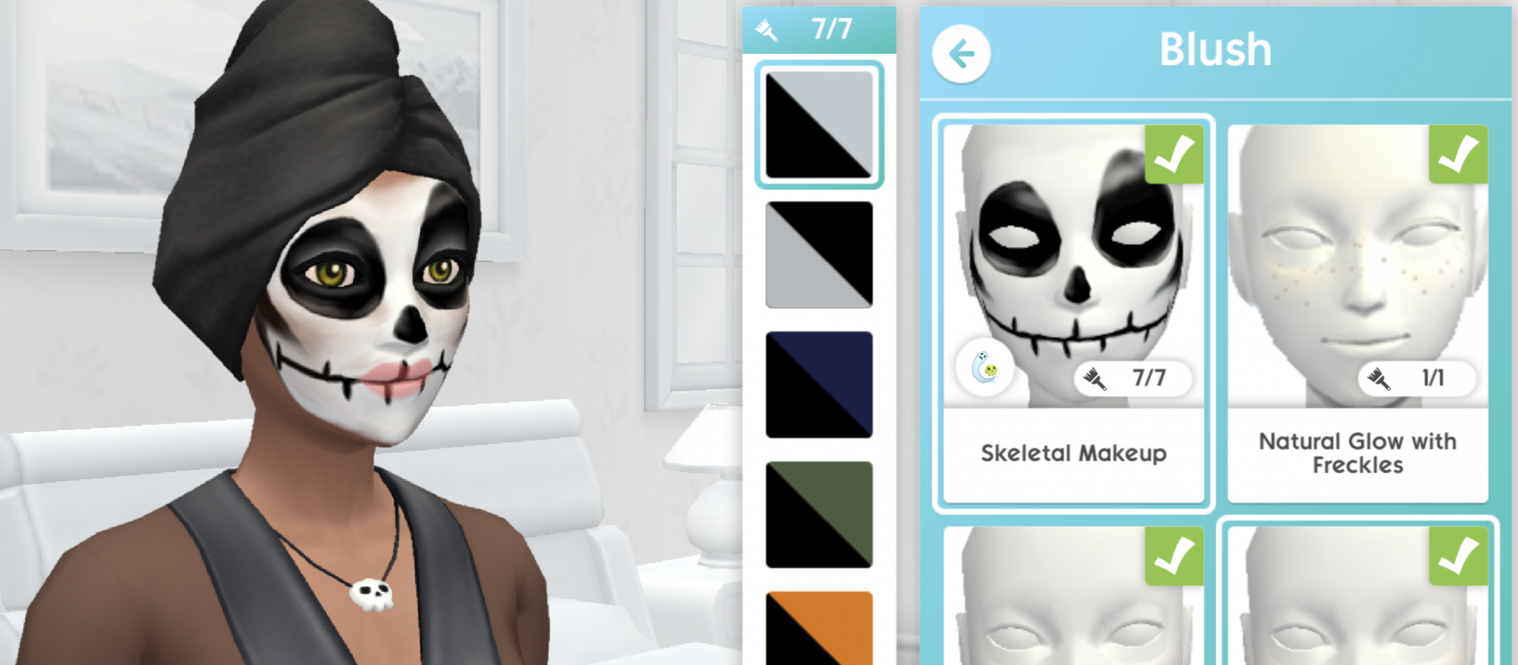 Here is the Skeleton Makeup and Cursed Necklace from A Spirited