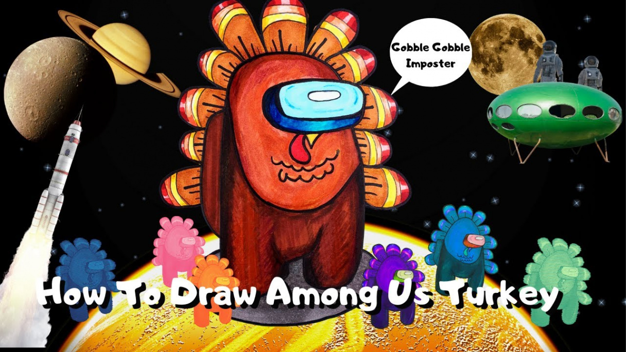 How to Draw Among Us Character Turkey #AmongUs #AmongUsThanksgivingTurkey  #AmongUsCharacter