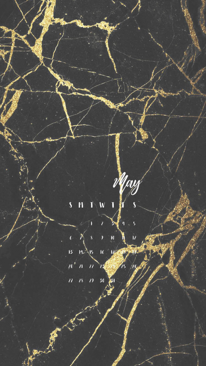 IPhone Wallpaper Black und Gold Marmor-Kalender - Etsy