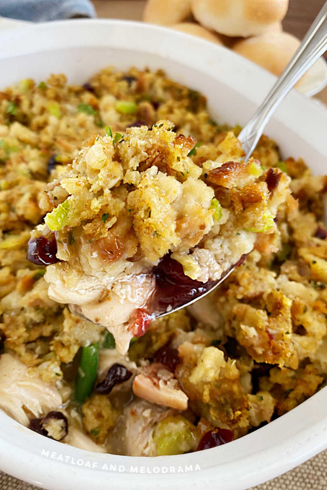 Leftover Turkey Stuffing Casserole - Meatloaf and Melodrama