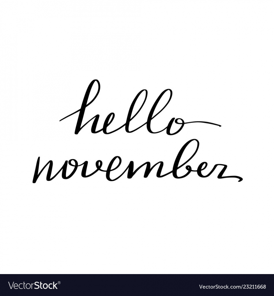 Lettering inscription hello november Royalty Free Vector