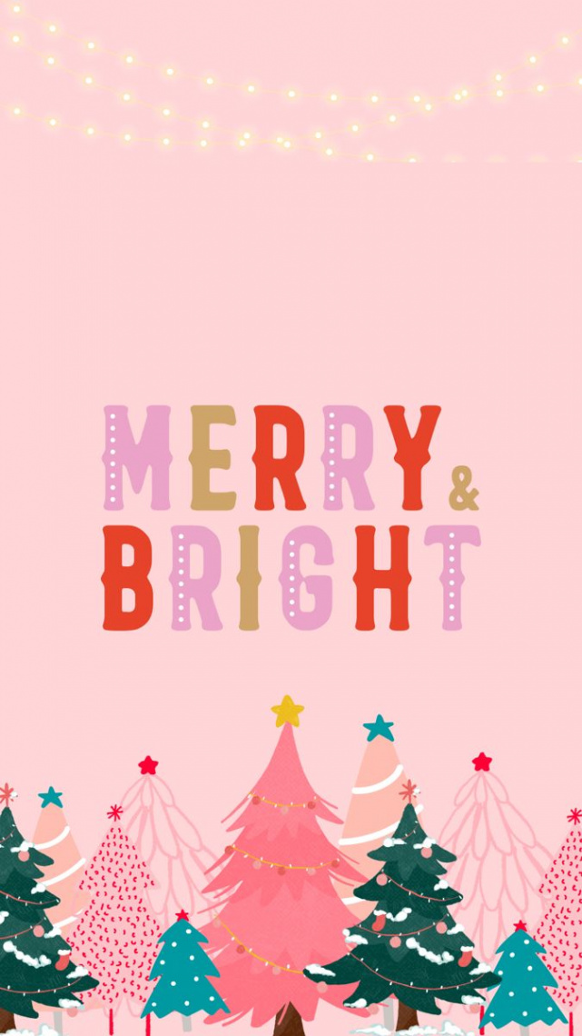 Merry and bright  Christmas phone wallpaper, Xmas wallpaper