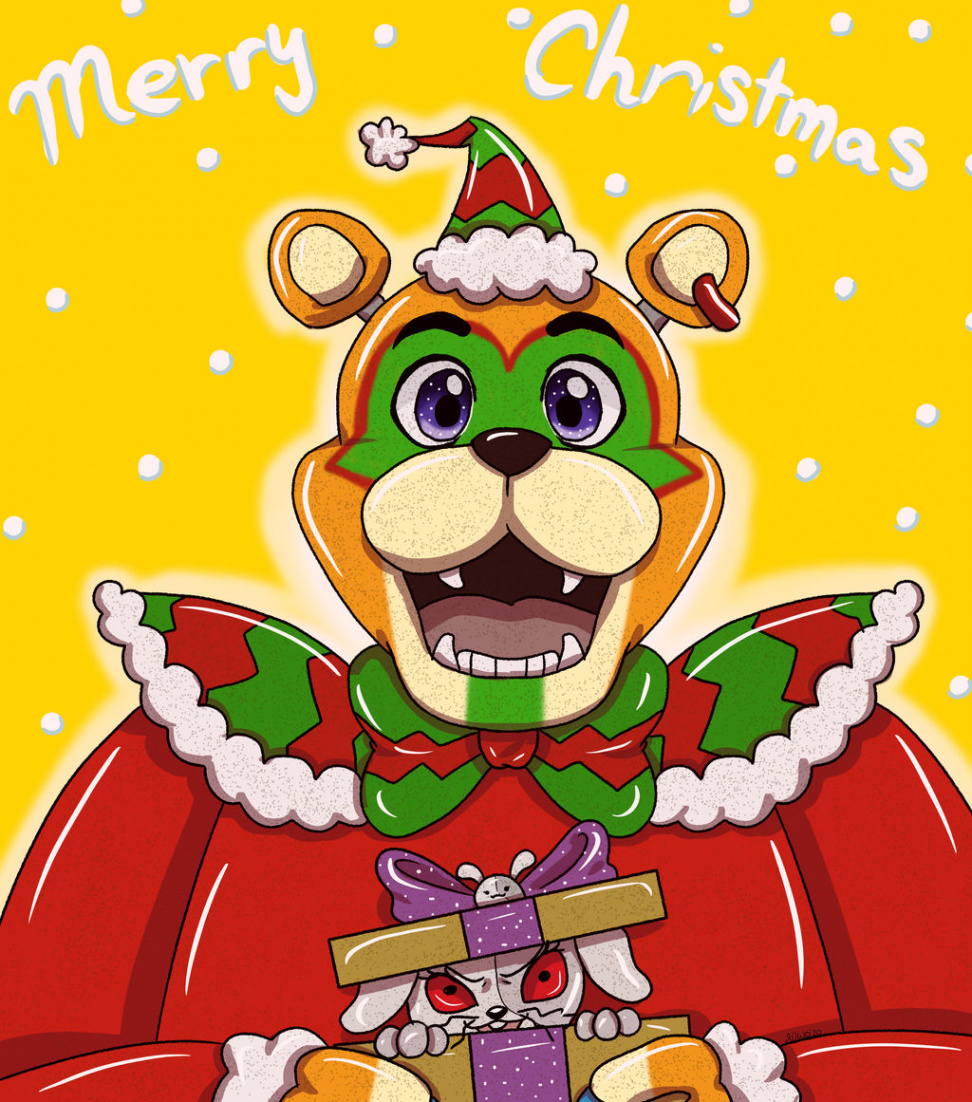 Merry Christmas From Glamrock Freddy! by shadowblackcat on