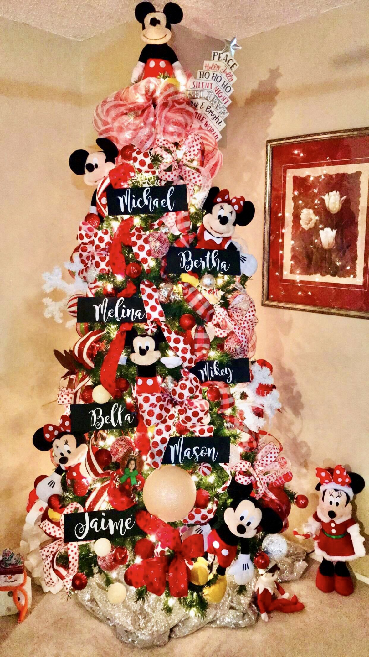 Mickey & Minnie Christmas Tree  Disney christmas tree decorations