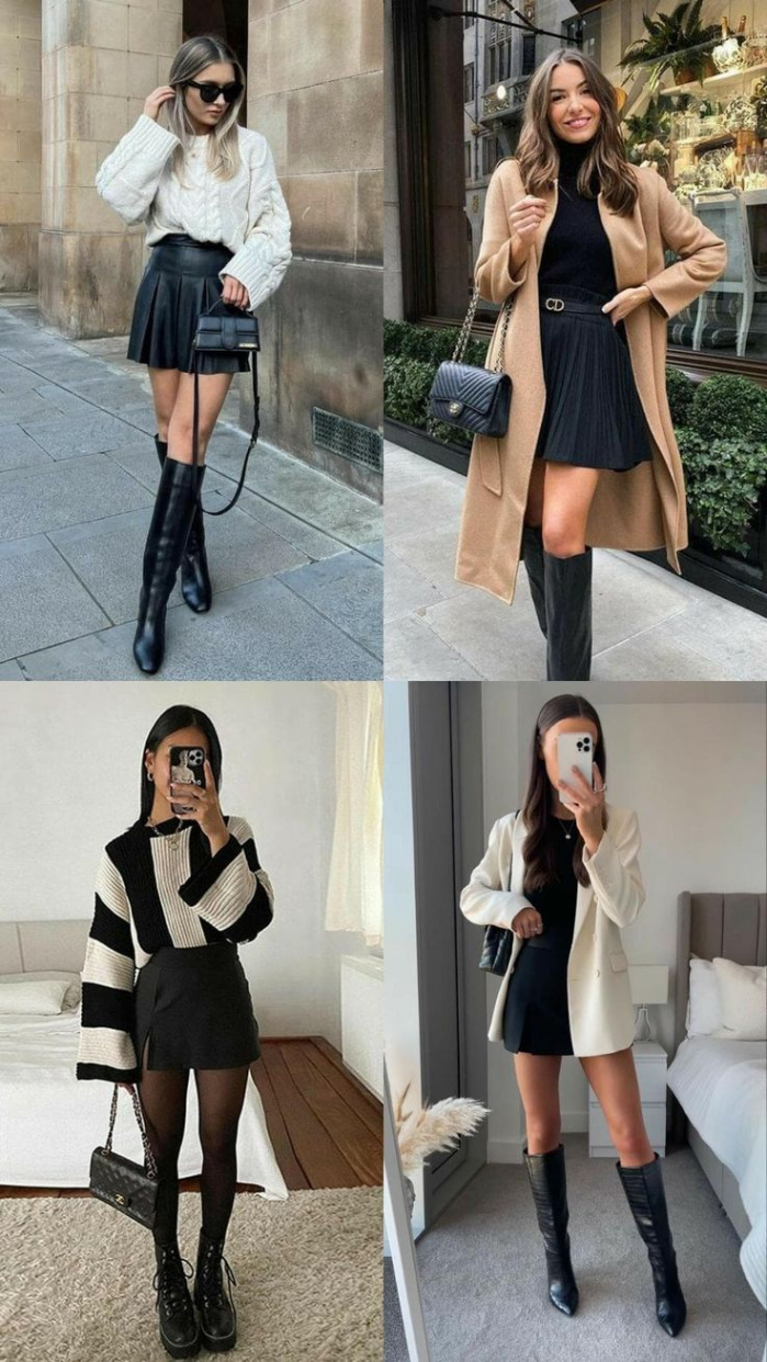 MINI SKIRT : TOP  MINI SKIRT OUTFITS FOR WINTER  EVERYDAY FOR