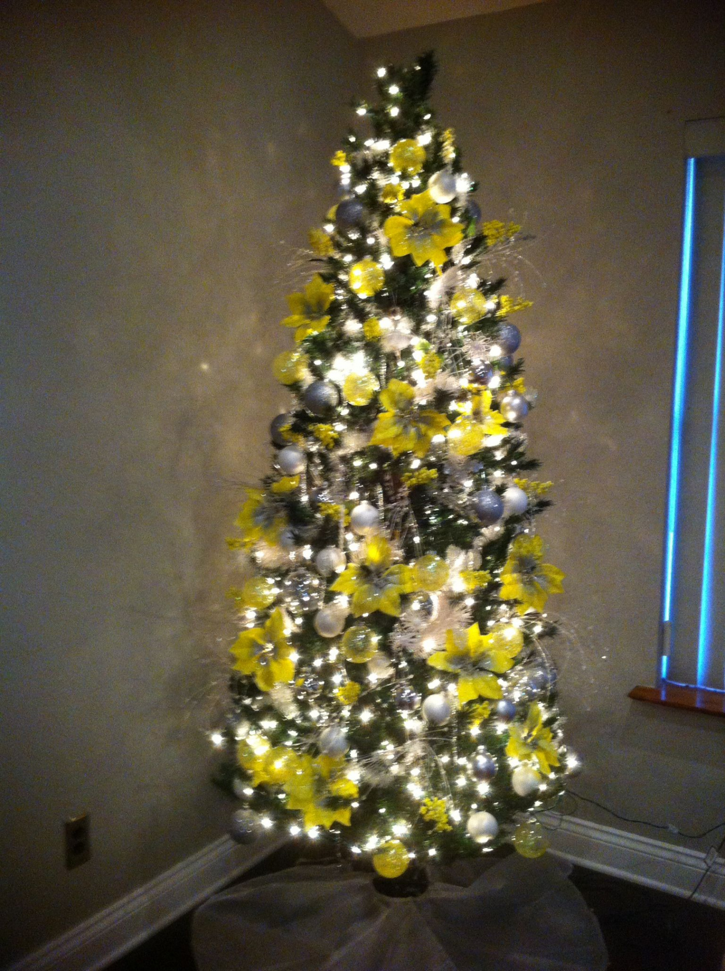 My Yellow & Silver Christmas Tree  Christmas tree yellow