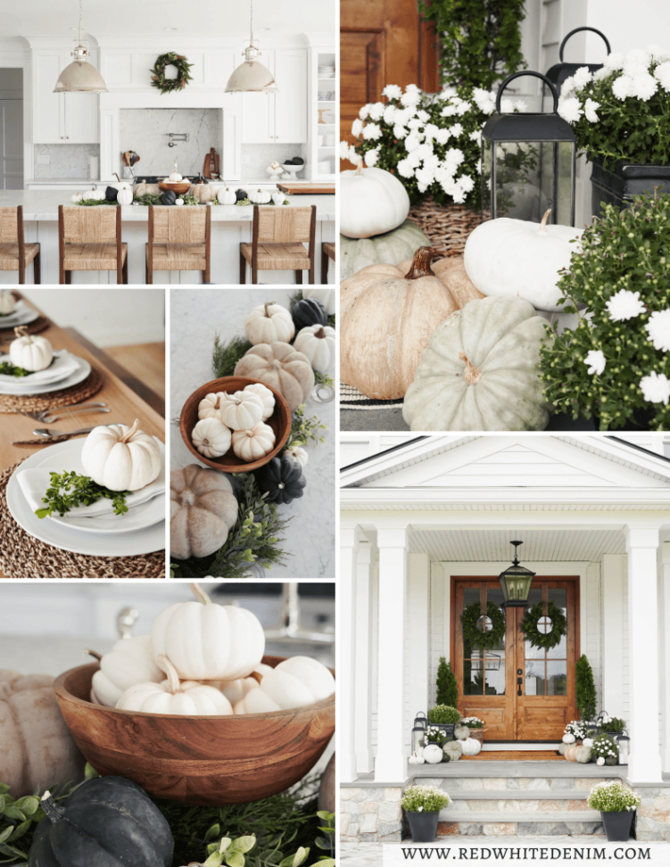 Neutral Fall Decorating Tips - Red White & Denim