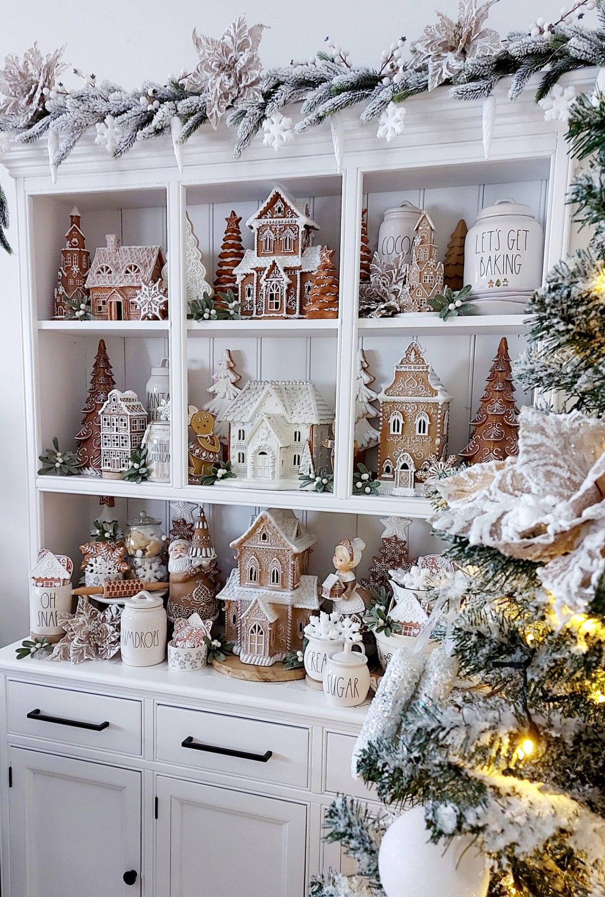 Neutral gingerbread display  Gingerbread christmas decor