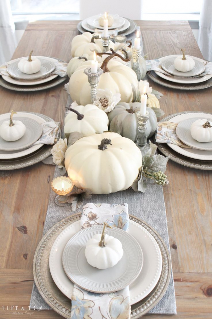 Neutral Thanksgiving Table - Tuft & Trim  Fall dining table