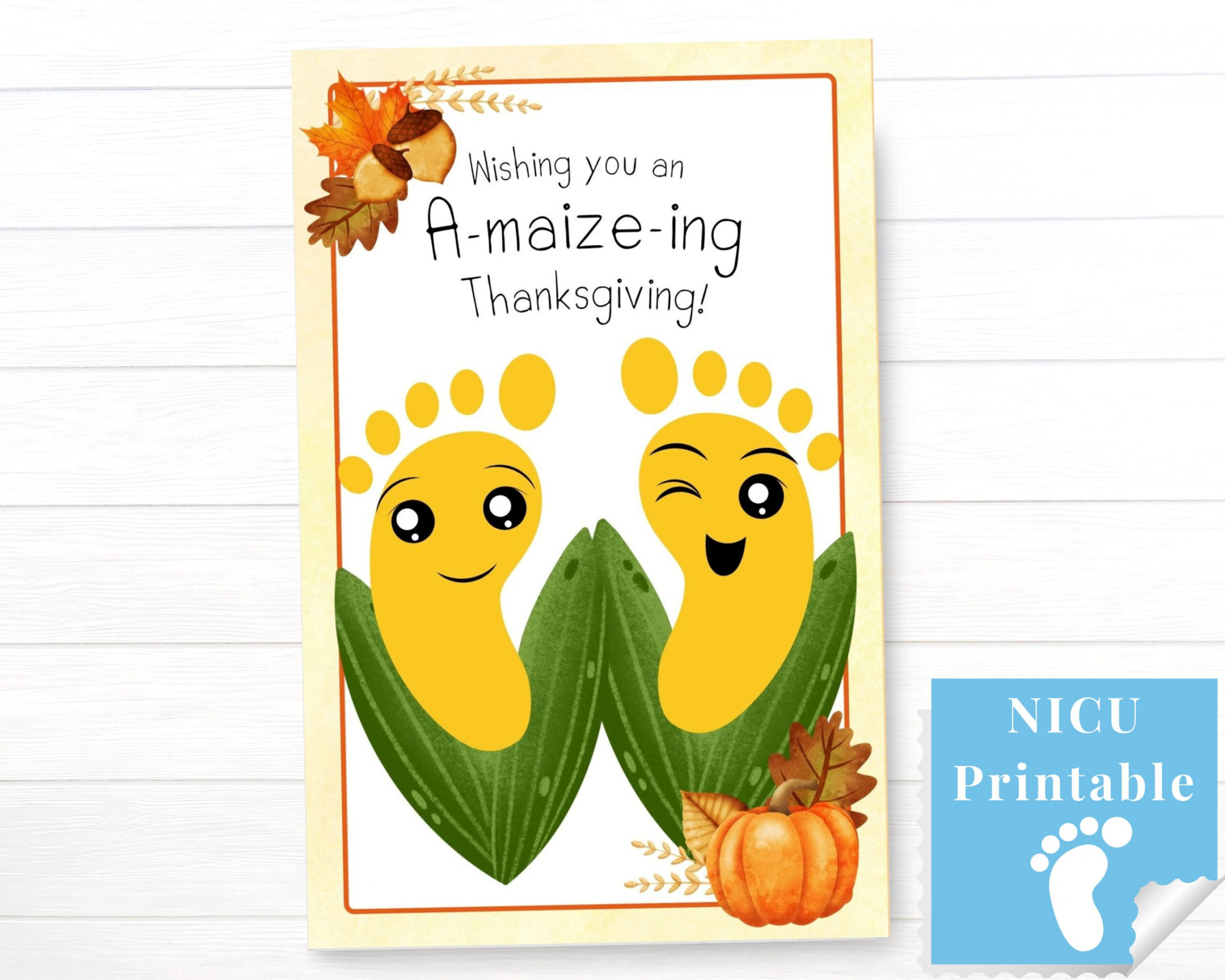 NICU Thanksgiving Baby Craft Printable Cards for Hospital - Etsy