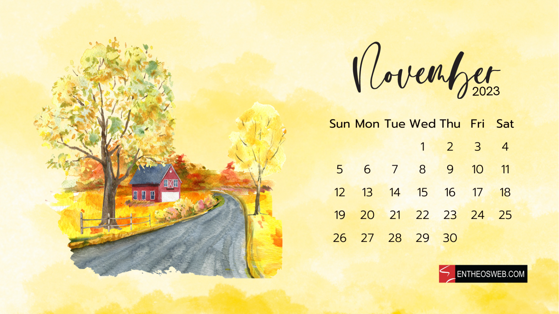 November  Calendar Desktop Wallpaper  EntheosWeb