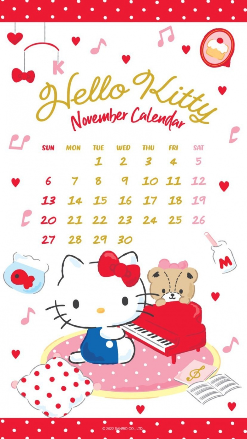 ♡サンリオ♡ — November calendar for  featuring Hello Kitty