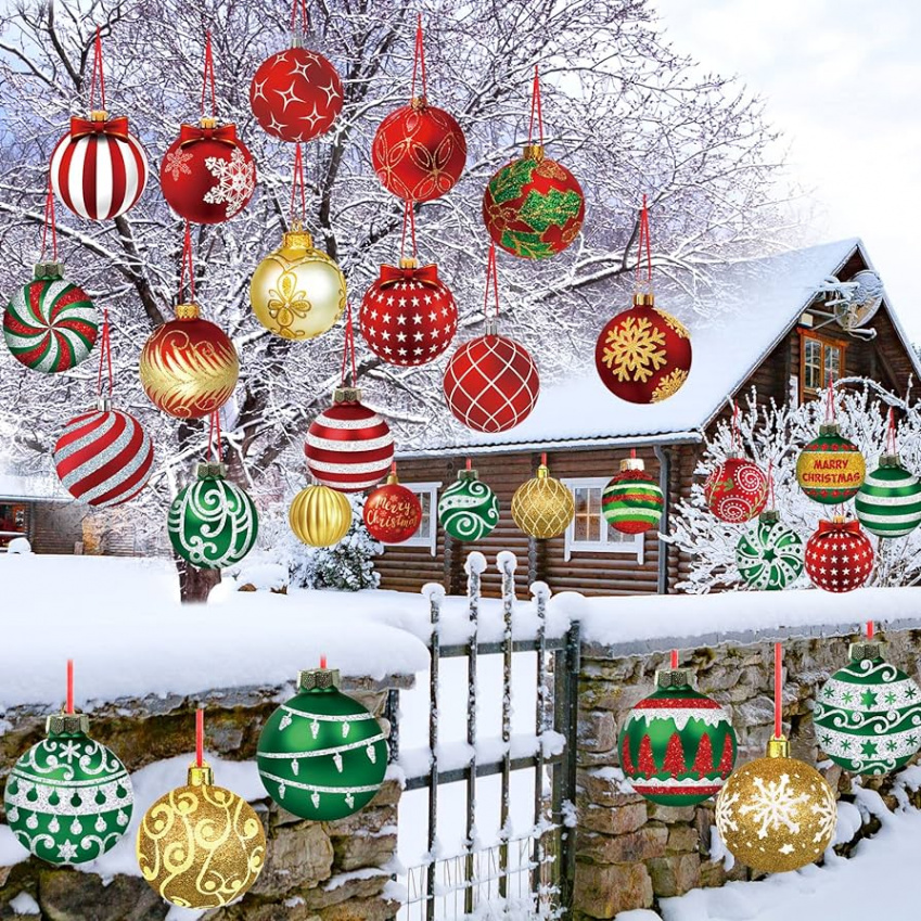 Pieces Double Sided Lawn Decorations Outdoor Christmas Hanging