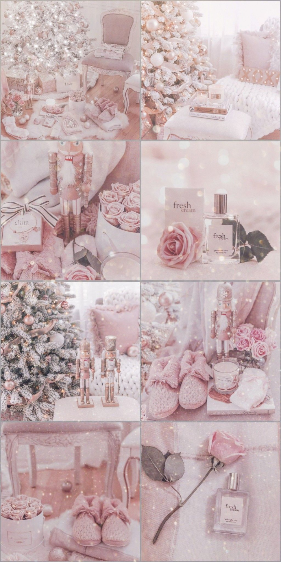 Pink xmas vibes  Pink wallpaper iphone, Rose gold aesthetic