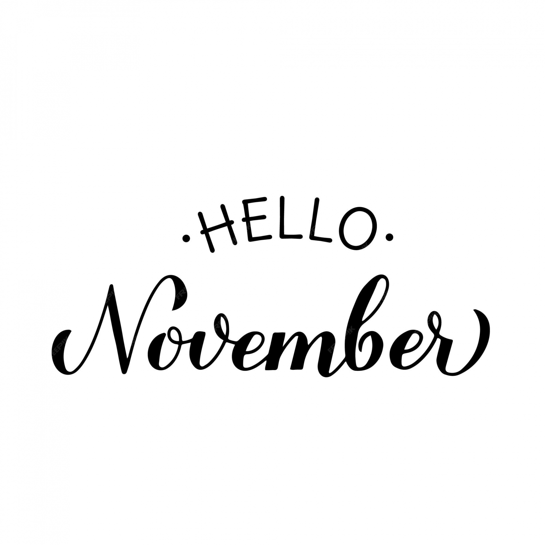 Premium Vector  Hello november calligraphy hand lettering