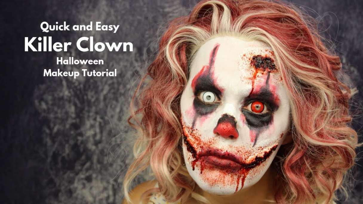 Quick and Easy Killer Clown Makeup Tutorial  Halloween Clown Makeup   Halloween Look